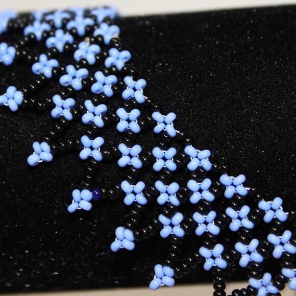 Handmade Gorgeous Bead Collar Length Necklace Baby Blue - Picture 4 of 4